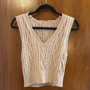 Cable Knit V-Neck Sweater Vest